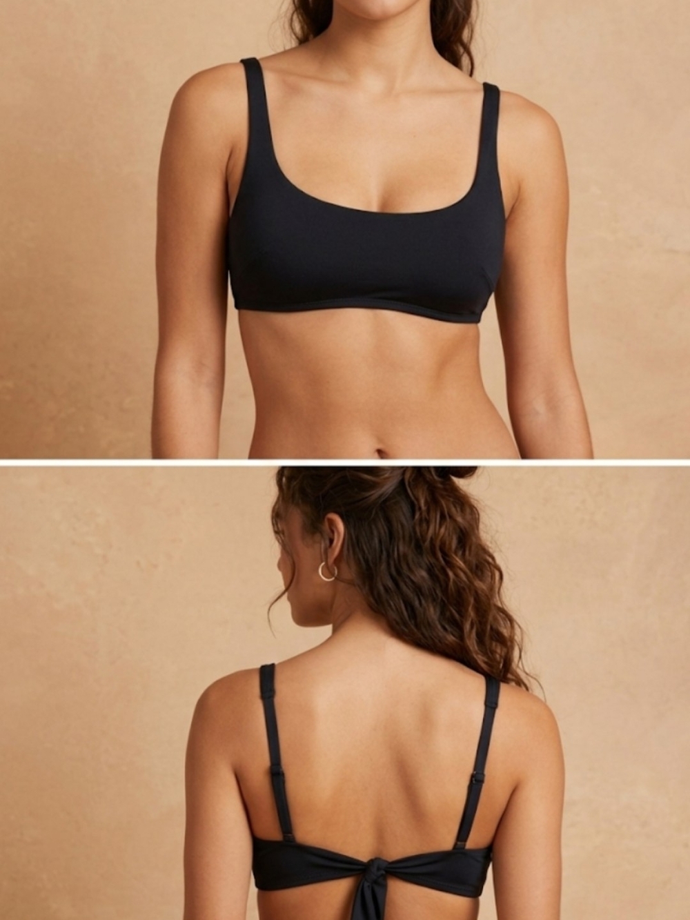 aerie Black Scoop Swim Bralette